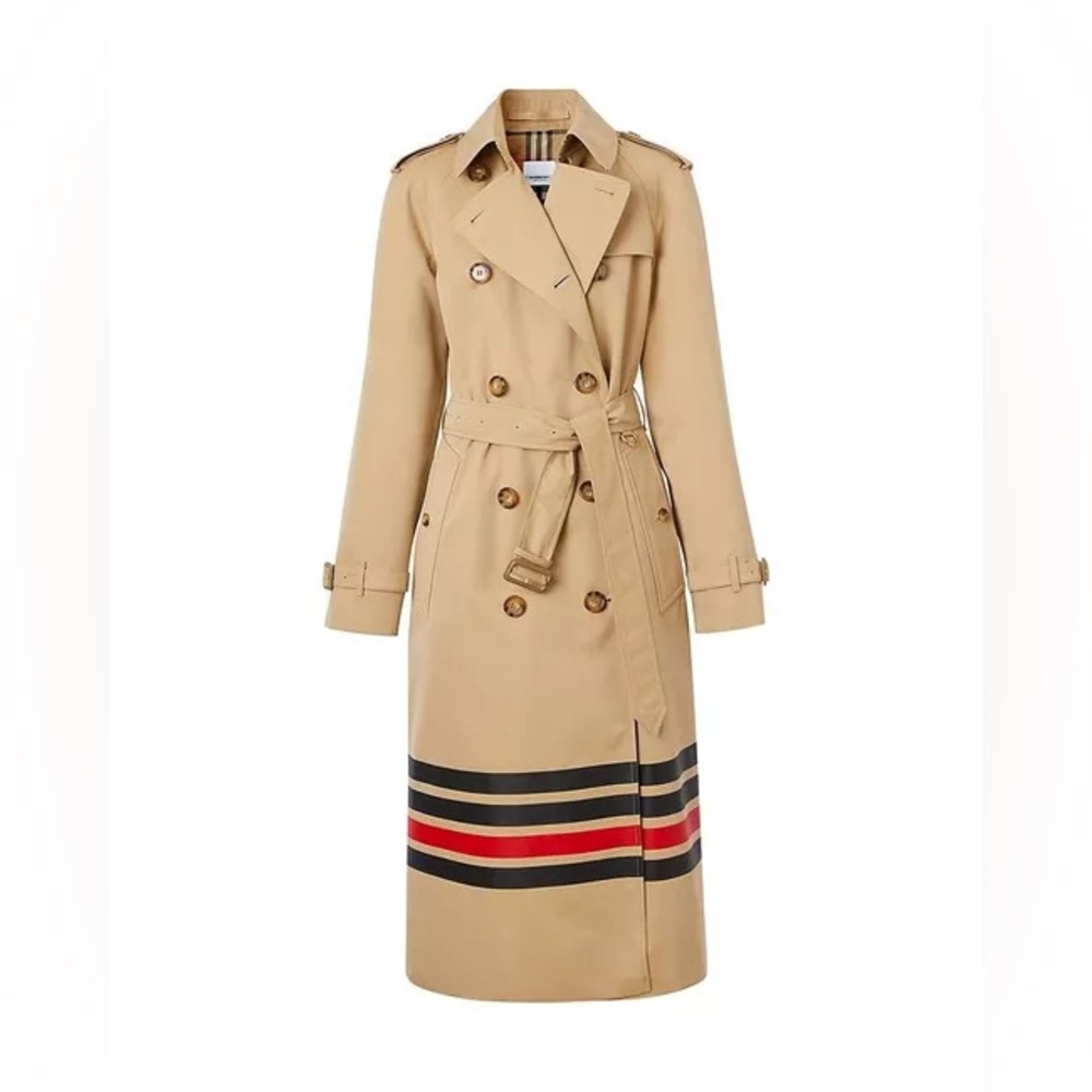 Burberry Waterloo Gabardine Stripe Trench Coat